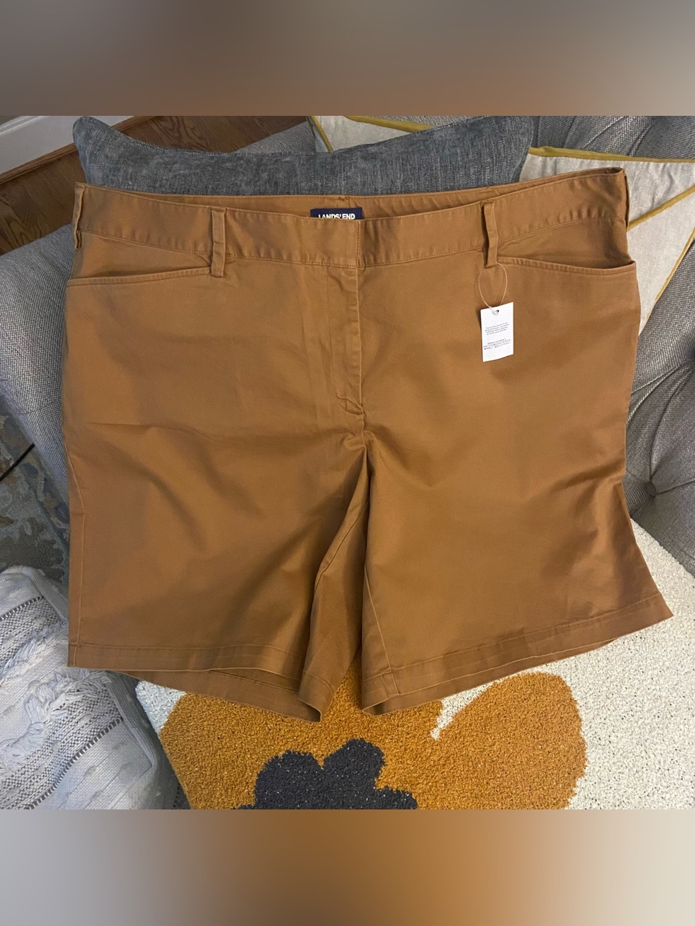 NEW LANDS' END Women's Tobacco Colored Chino Material, Hook & Bar Closure, 24W